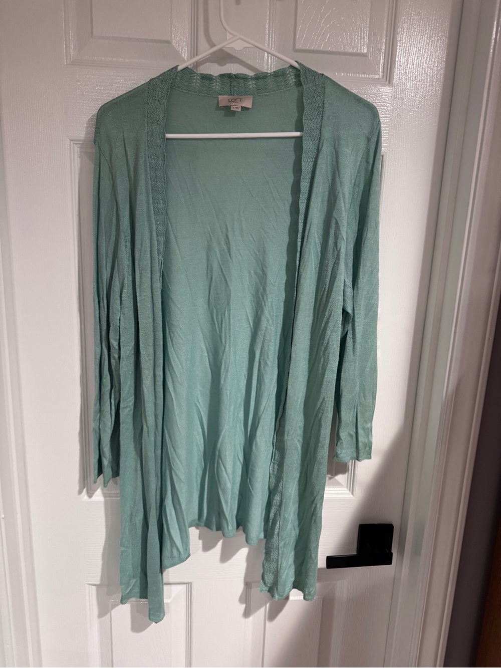 LOFT Open-Front Cardigan in Mint